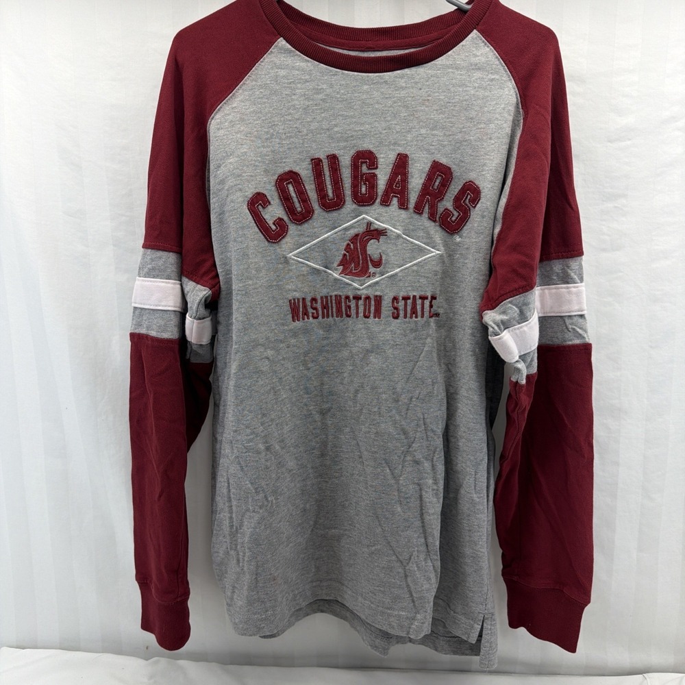 Knights Apparel Washington State Cougars Raglan Pullover Sweatshirt Large